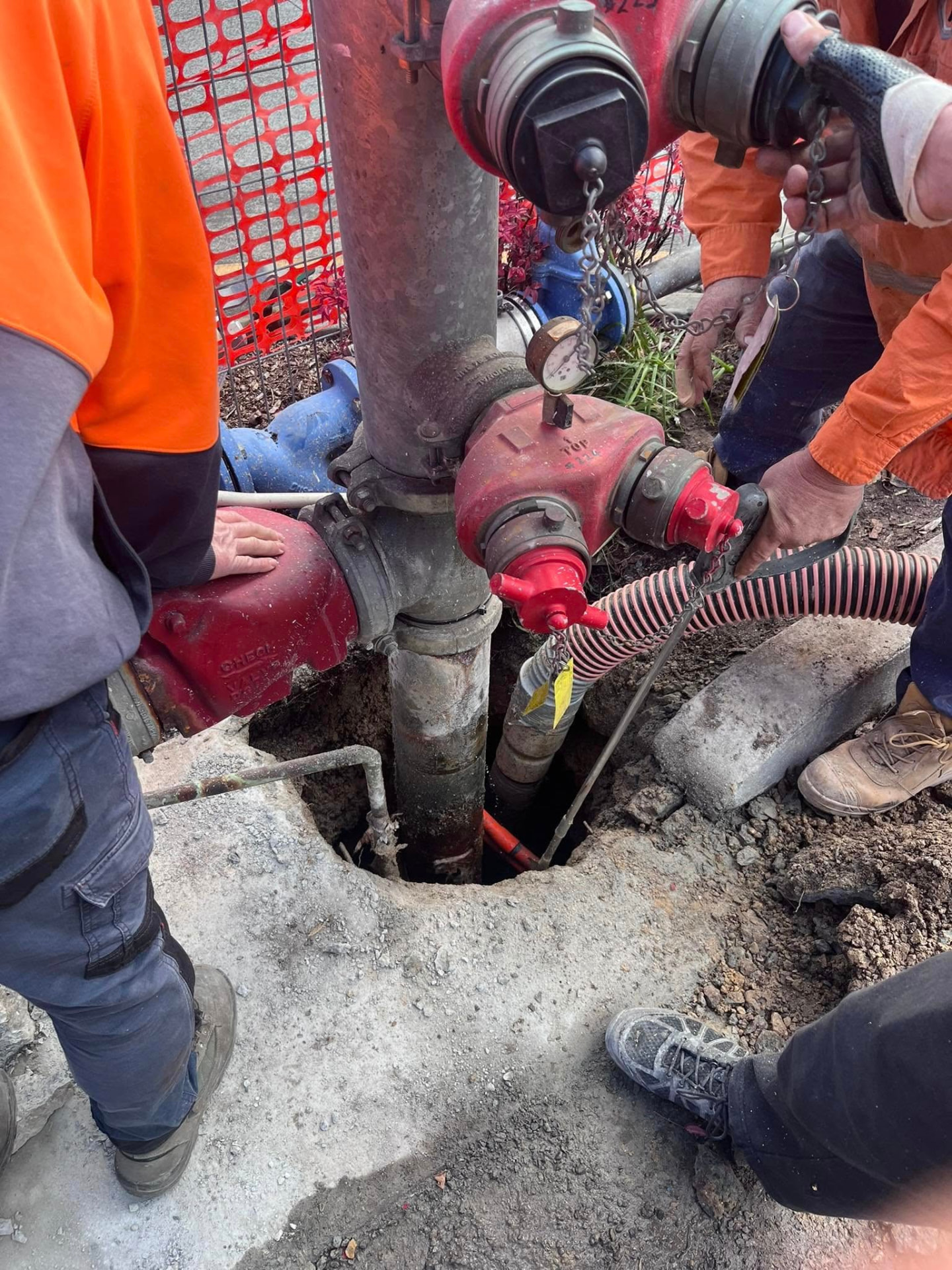 CCA team servicing commercial pipework